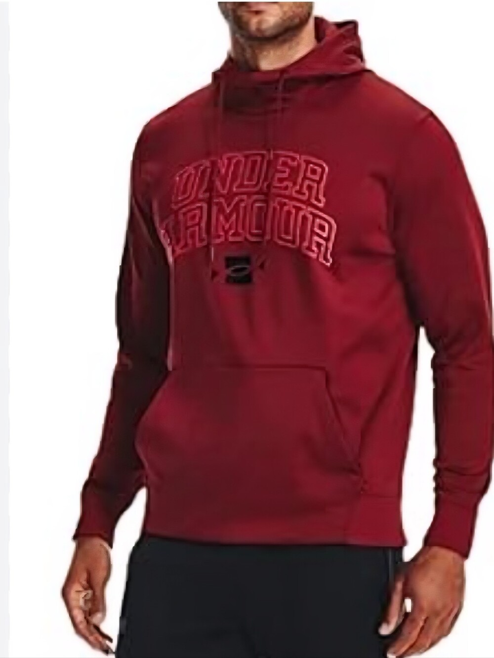 Under Armour Men's Maroon Crewneck Hoodie with Chest Logo